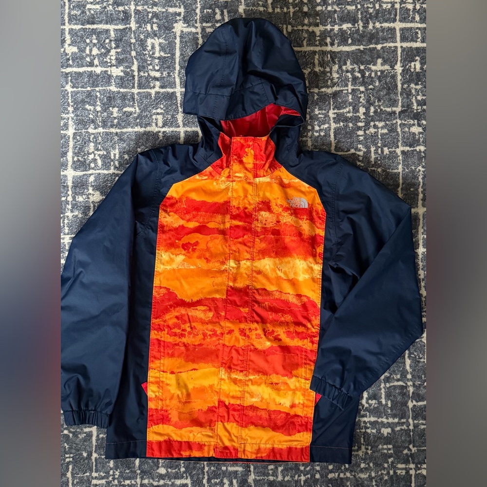 The North face Orange and Navy Hooded Lightweight Jacket